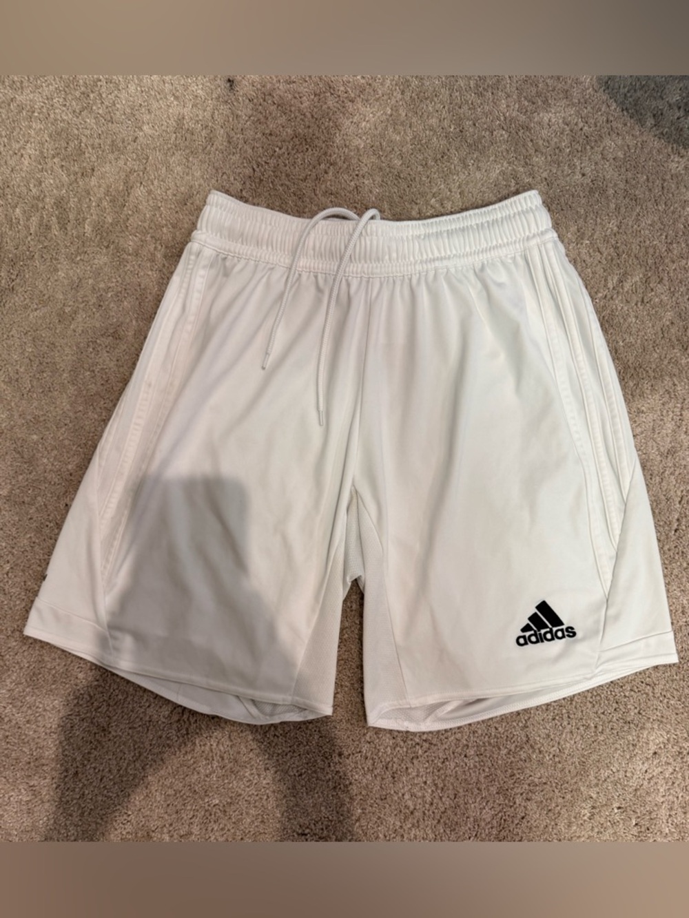 Adidas Youth Tiro 13 Soccer Shorts White with black logo size Small